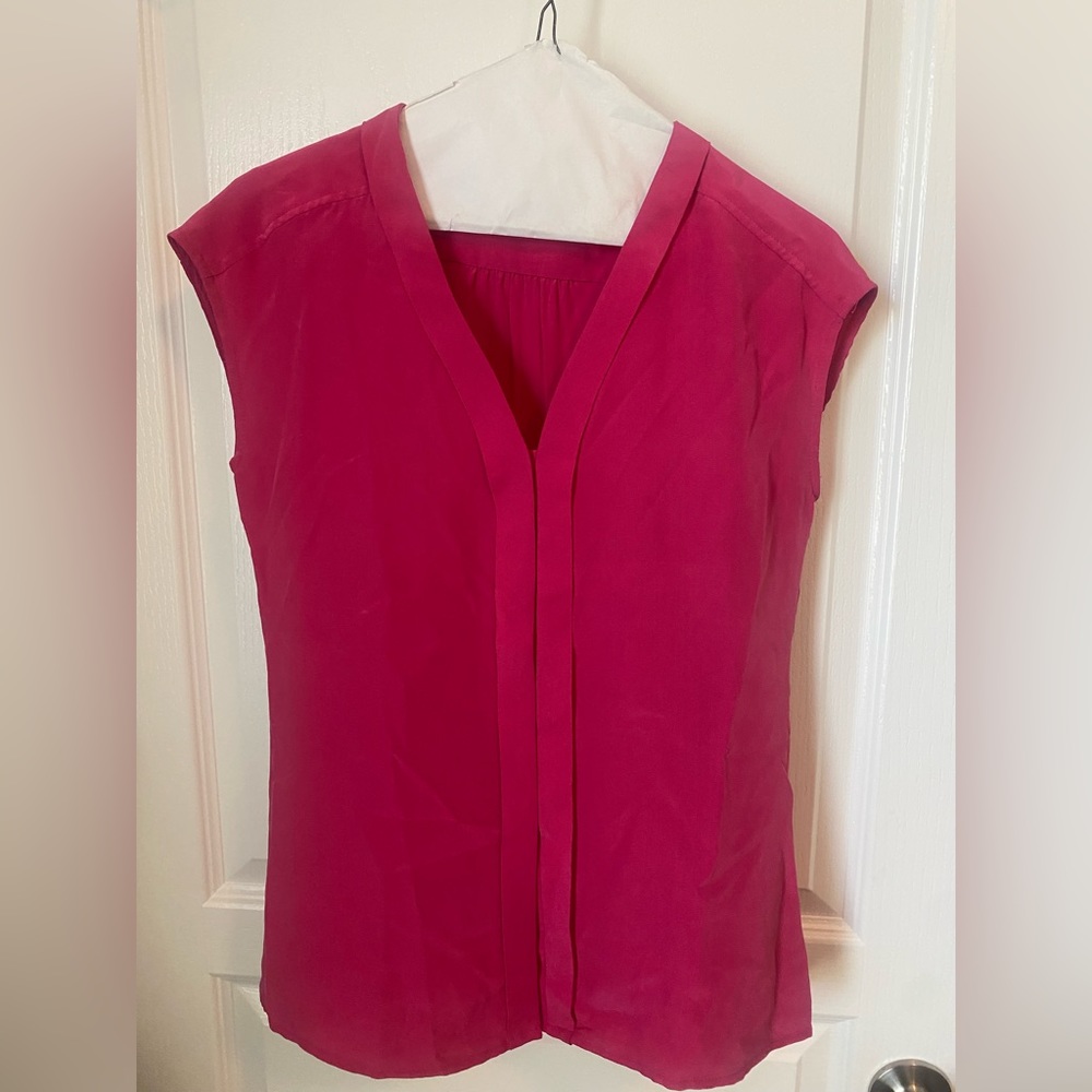 Max Studio Magenta Silk Top
